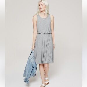 Loft Gray Blouson Sleeveless Dress Size M